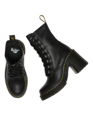 Chesney Leather Flared Heel Lace Up Boots