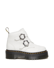 Devon Flower Buckle Leather Platform Boots