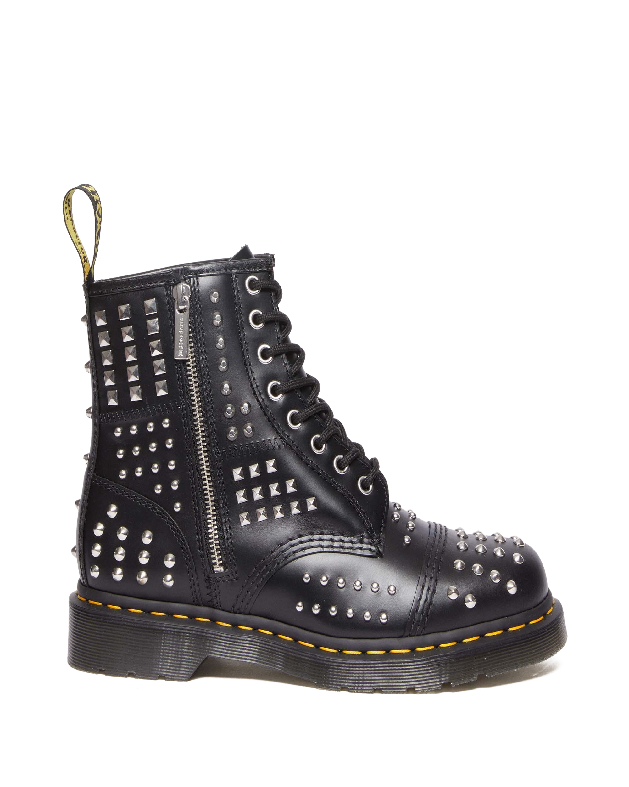 1460 Studded Zip Atlas Leather Lace Up Boots