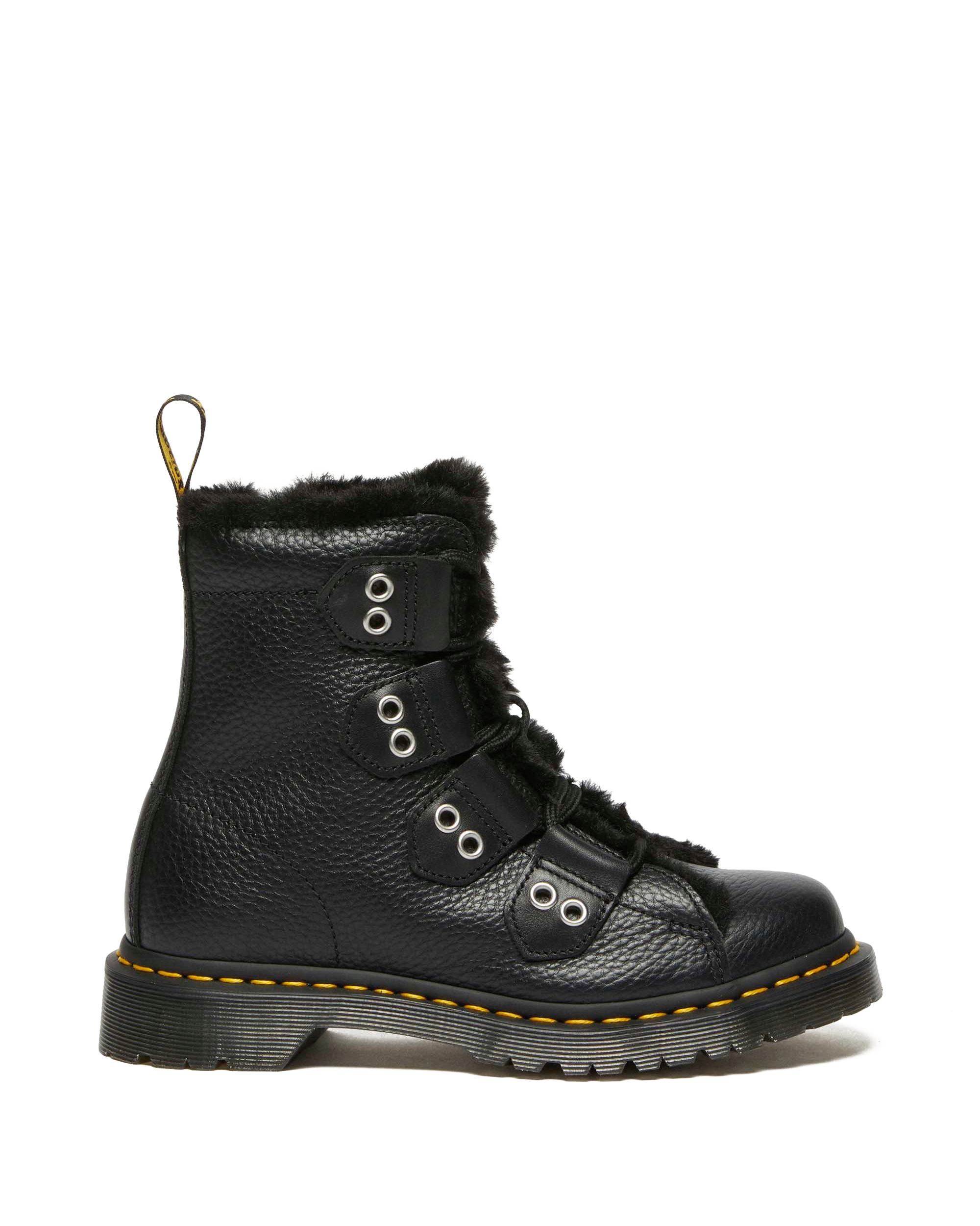 1460 Faux Fur Lined Leather Lace Up Boots