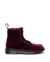 Junior Vegan 1460 Quilted Velvet Lace Up Boots