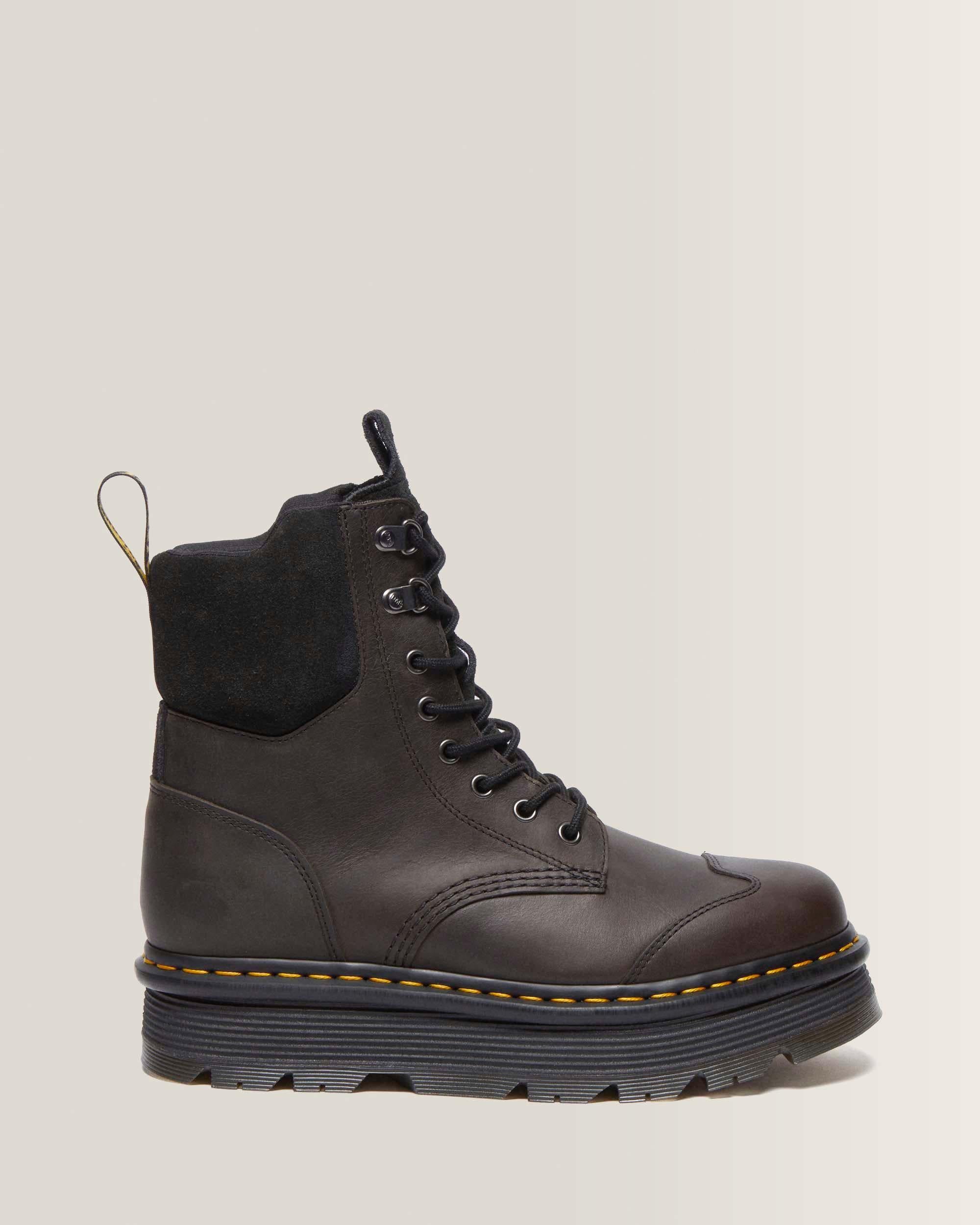 Zebzag 8 Ties Burnish Waxy Lace Up Boots