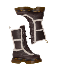 Buzz Lace Up Faux Fur Lined Grizzly Leather Boots