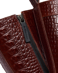 REJENA CROC EMBOSS LEATHER BOOTS