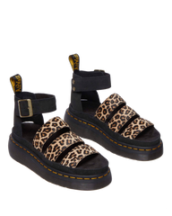 Clarissa II Quad Leopard leather platform sandals