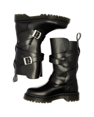 Anistone Two Strap Leather Biker Boots