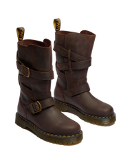 Anistone Two Strap Crazy Horse Leather Biker Boots