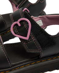 Junior Marlowe II Glitter Heart Leather Strap Shoes