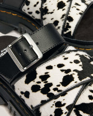 Mattison Slide Dalmatian Hair On Leather Sandals
