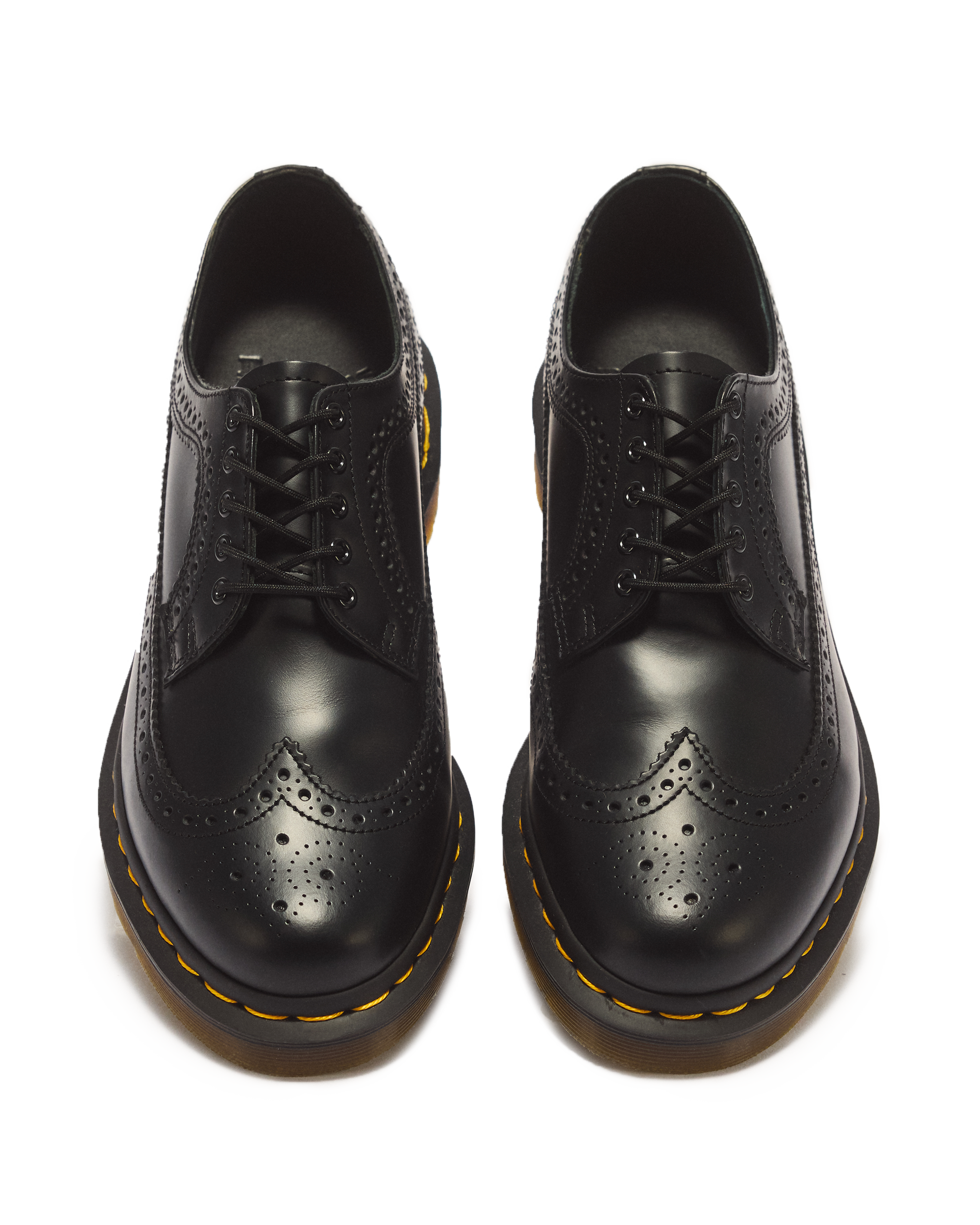 3989 Yellow Stitch Smooth Leather Brogue Shoes