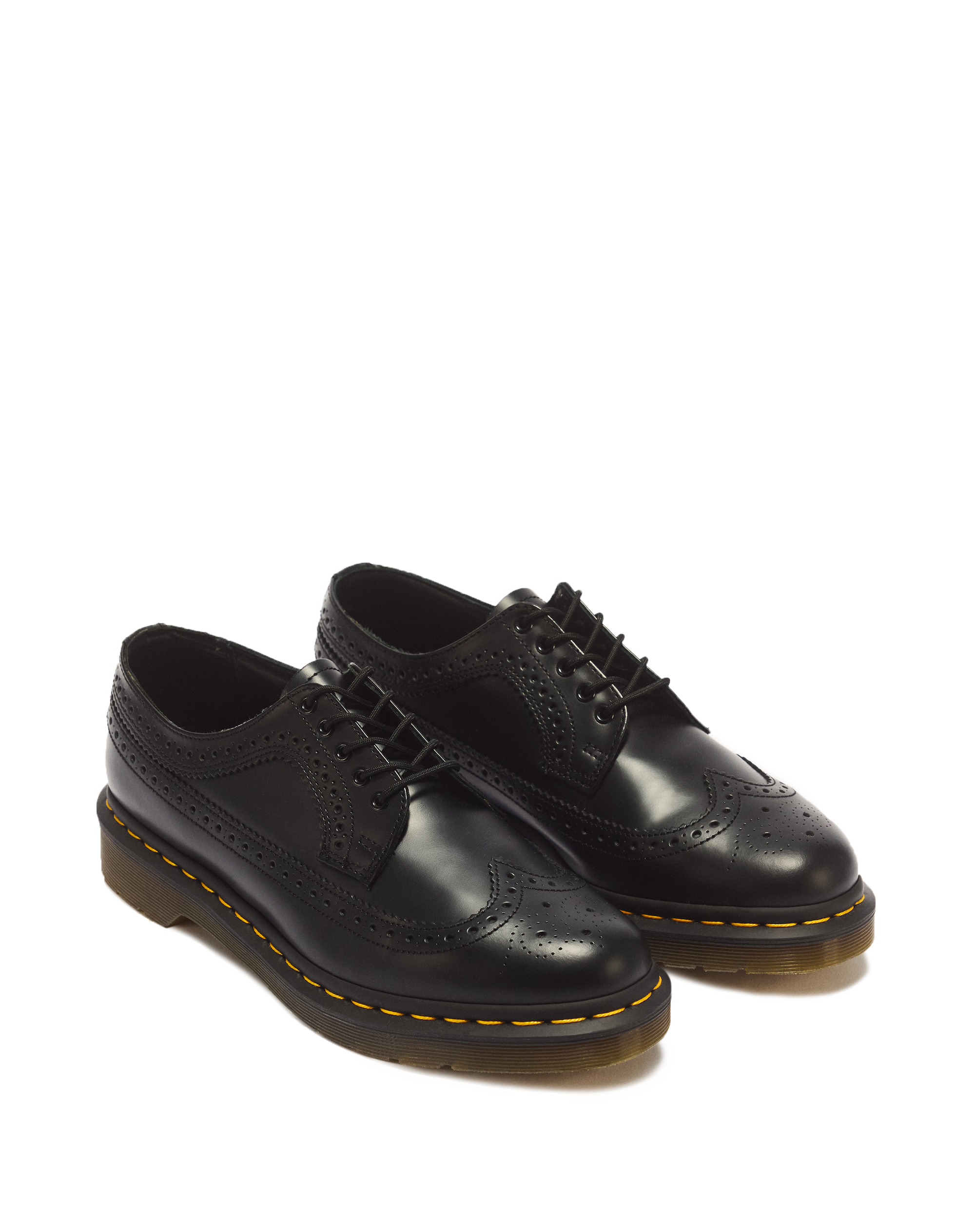 3989 Yellow Stitch Smooth Leather Brogue Shoes