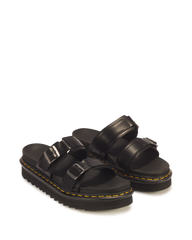 Myles Brando Leather Buckle Slide Sandals