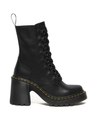 Chesney Leather Flared Heel Lace Up Boots
