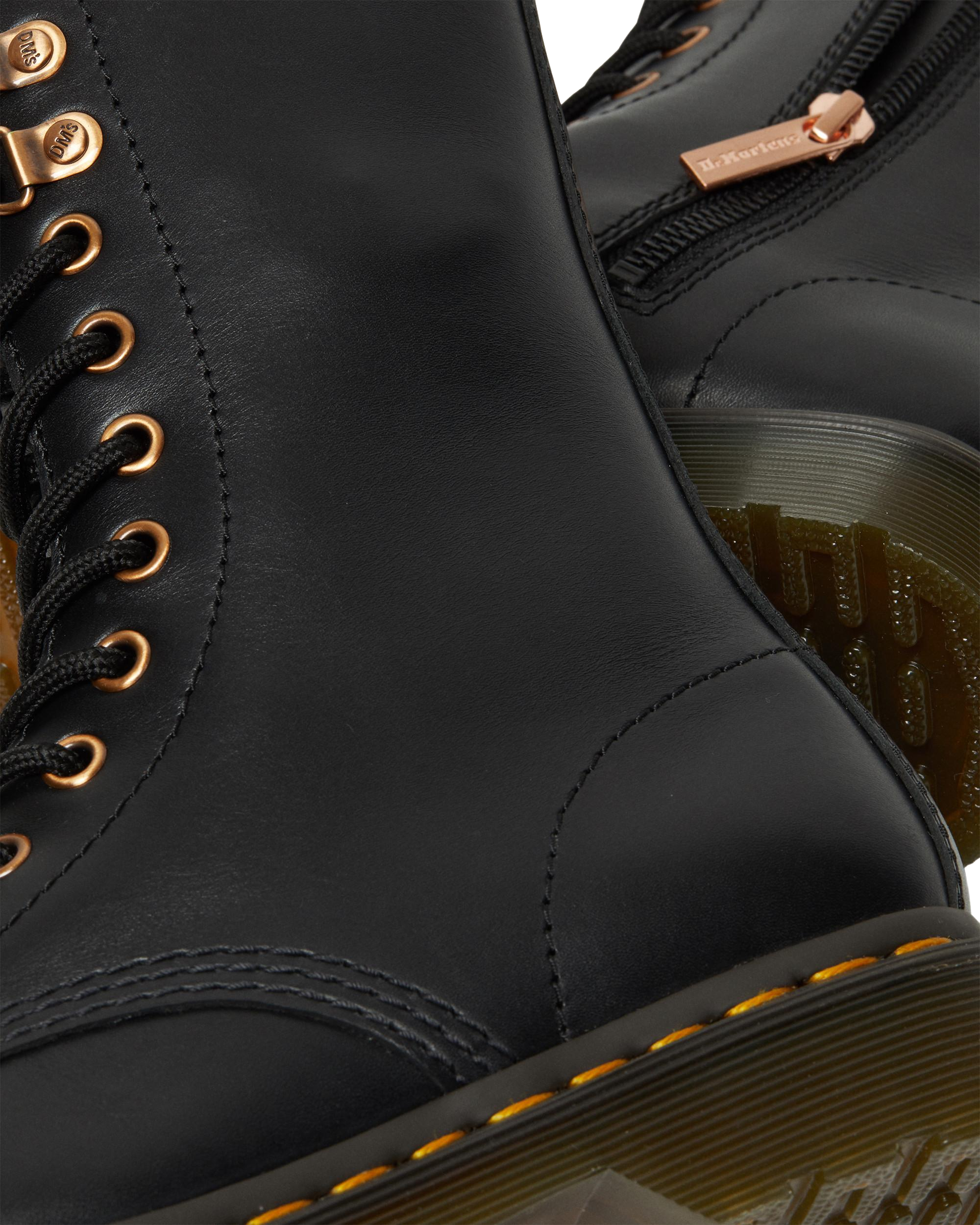 1490 Rose Gold Hardware Leather Mid Calf Boots