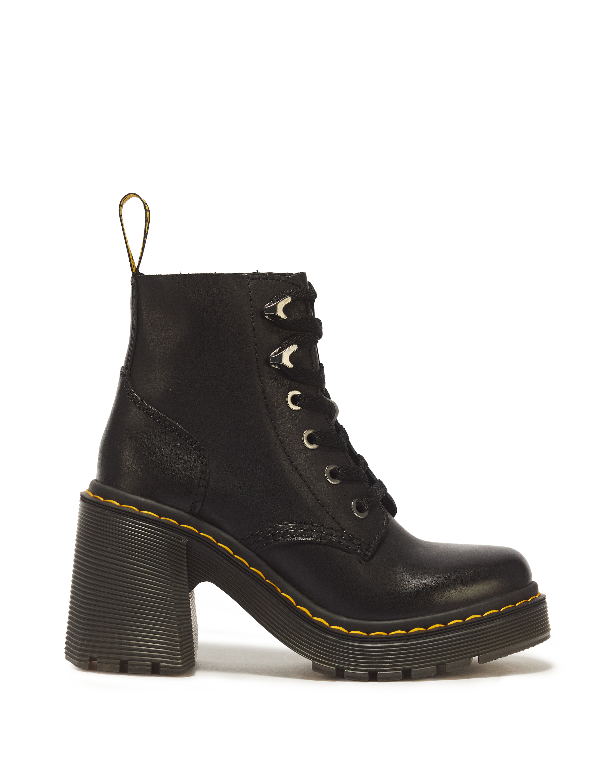 Jesy Sendal Leather Lace Up Flared Heel Boots