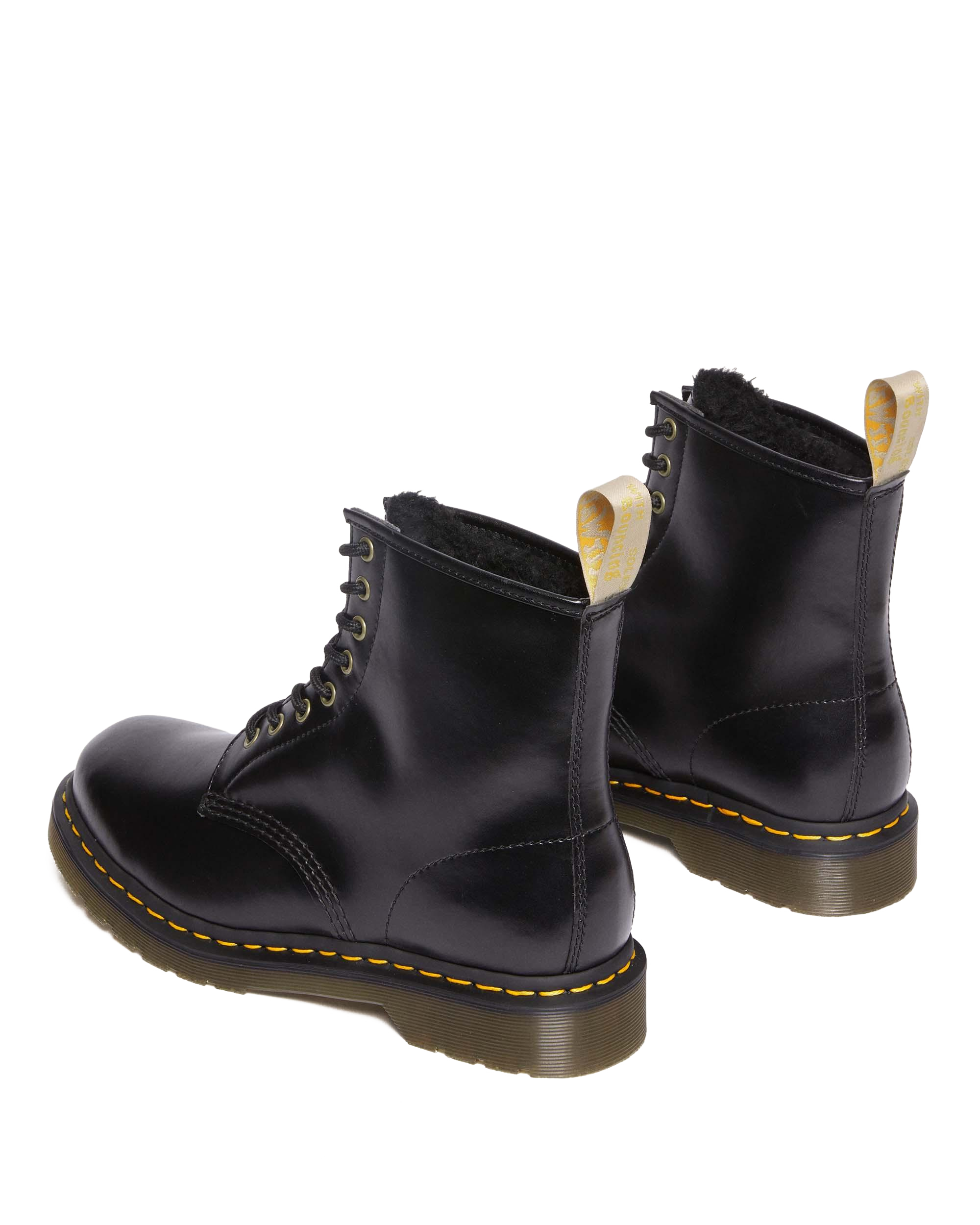 Vegan 1460 Faux Fur Lined Lace Up Boots