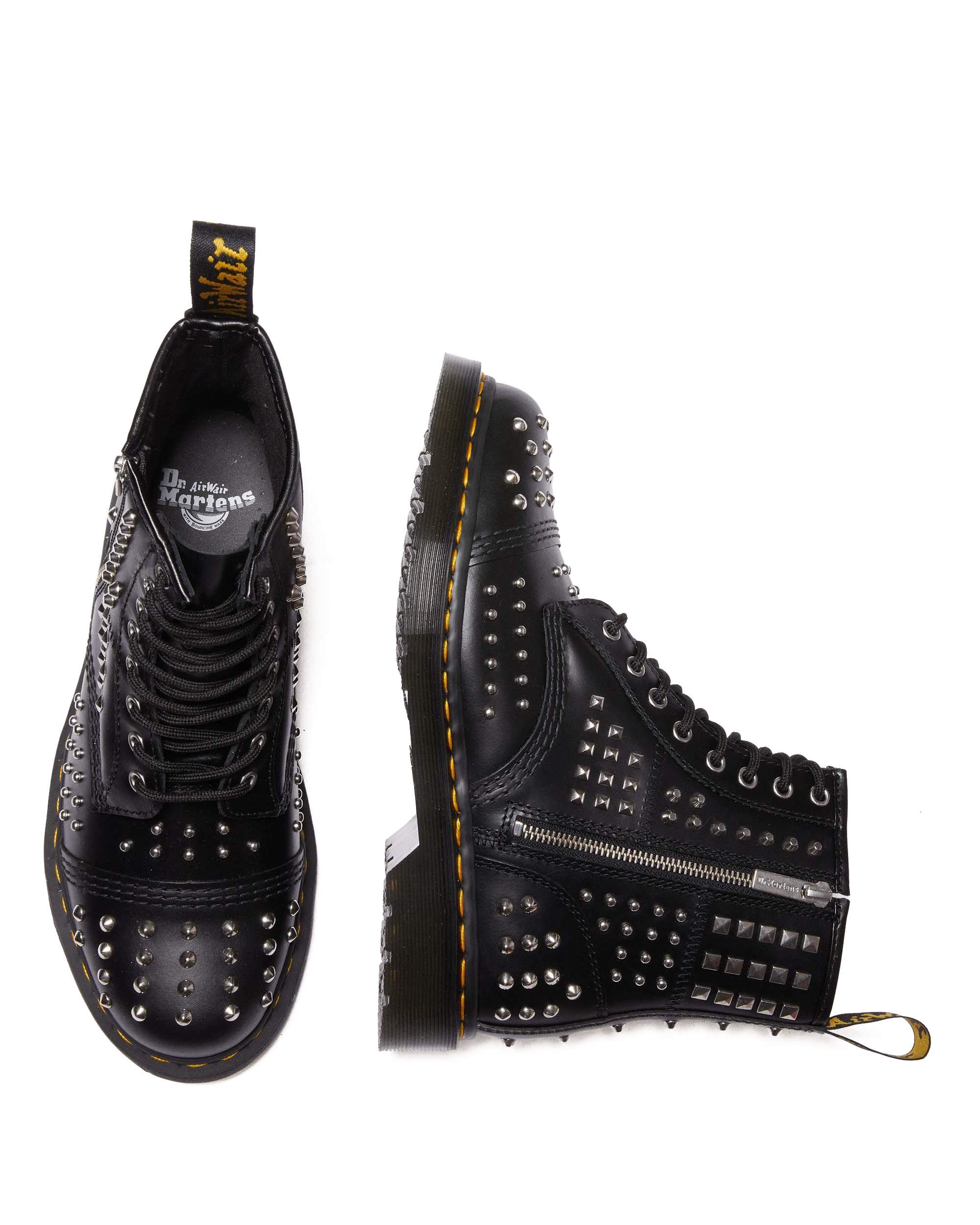 1460 Studded Zip Atlas Leather Lace Up Boots