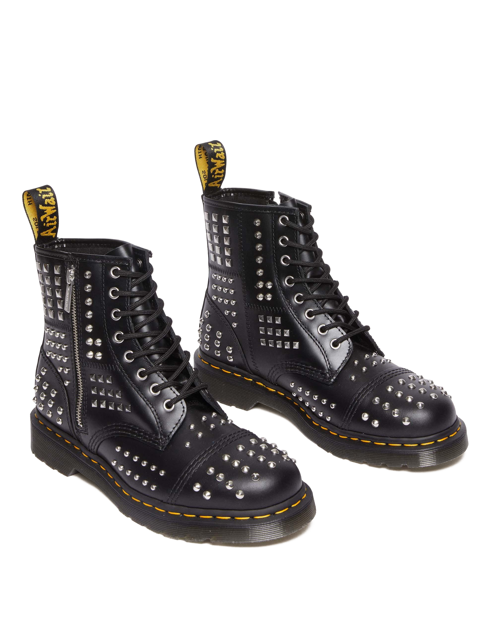 1460 Studded Zip Atlas Leather Lace Up Boots