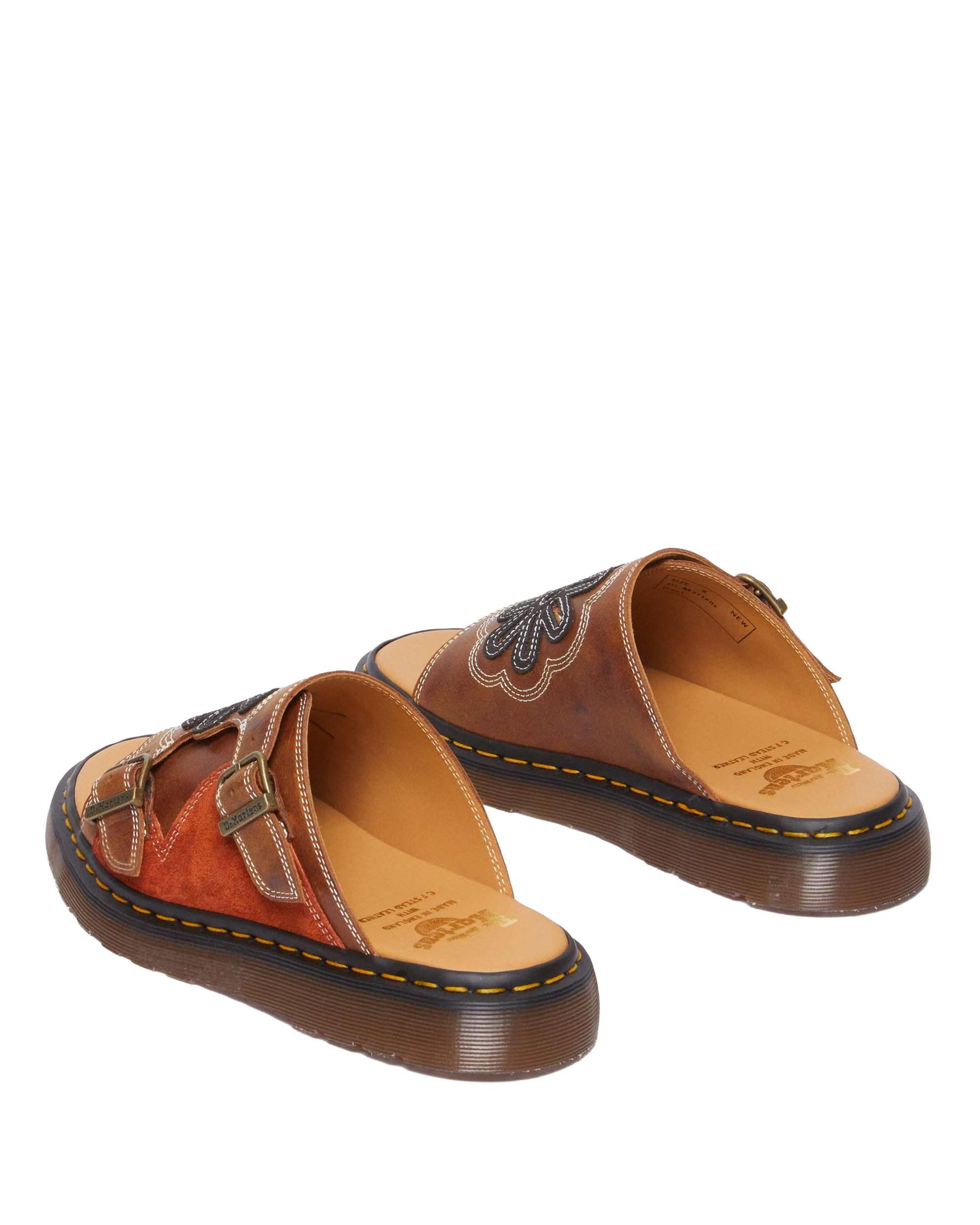 Dayne Made in England Leather & Suede Applique Slides
