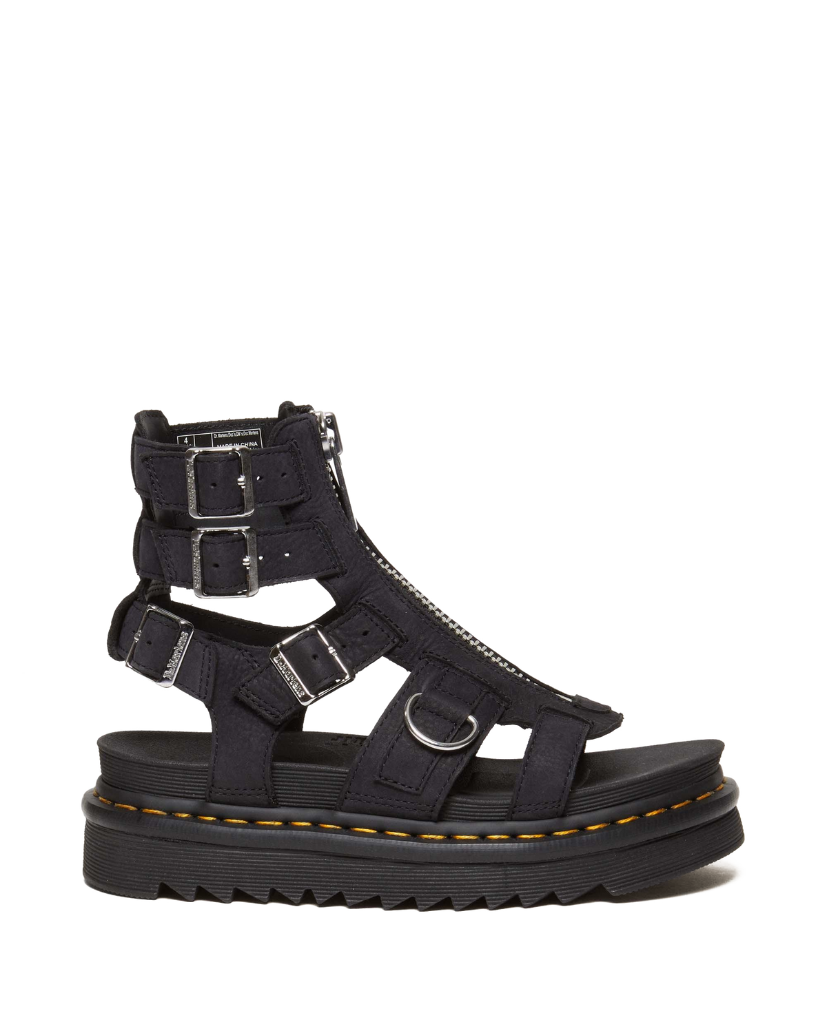 Olson Tumbled Nubuck Leather Gladiator Zip Sandals