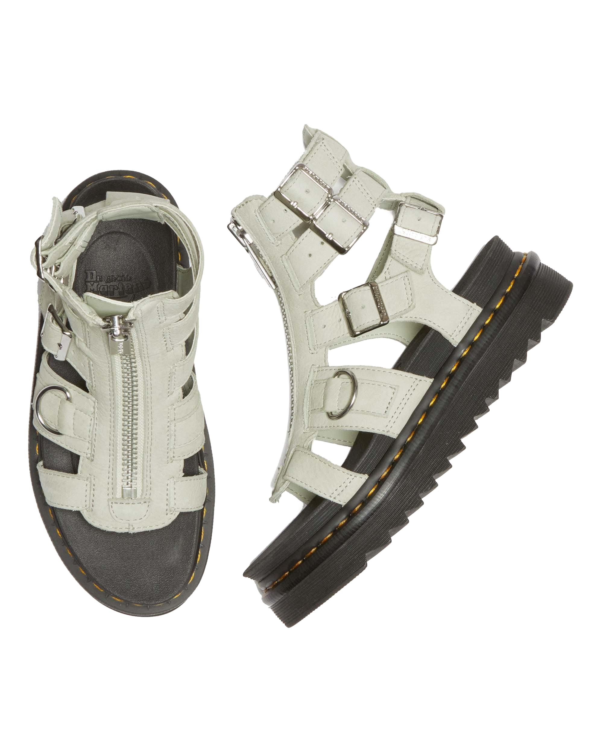 Olson Tumbled Nubuck Leather Gladiator Zip Sandals
