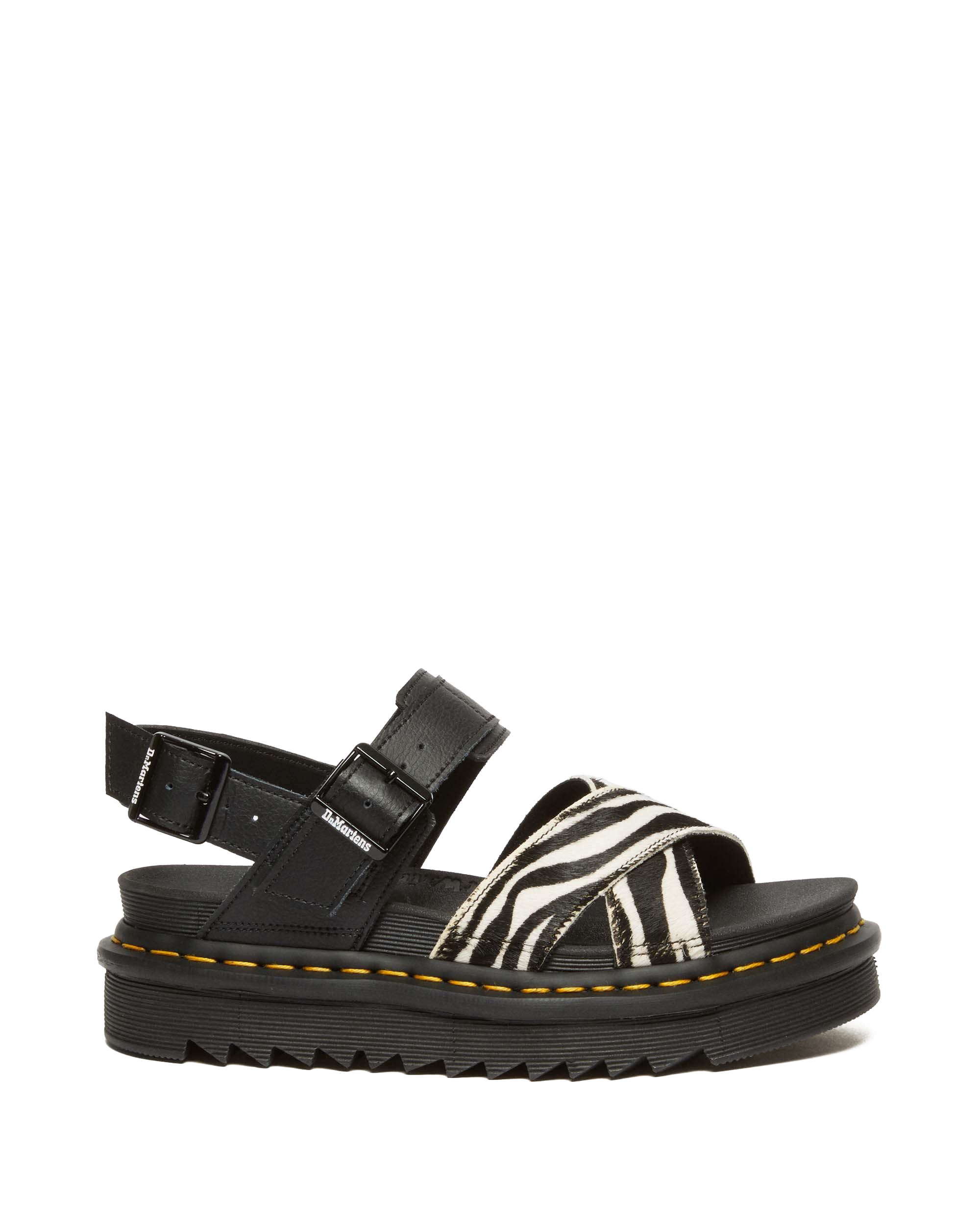 Voss II Hair-On Zebra Print Sandals