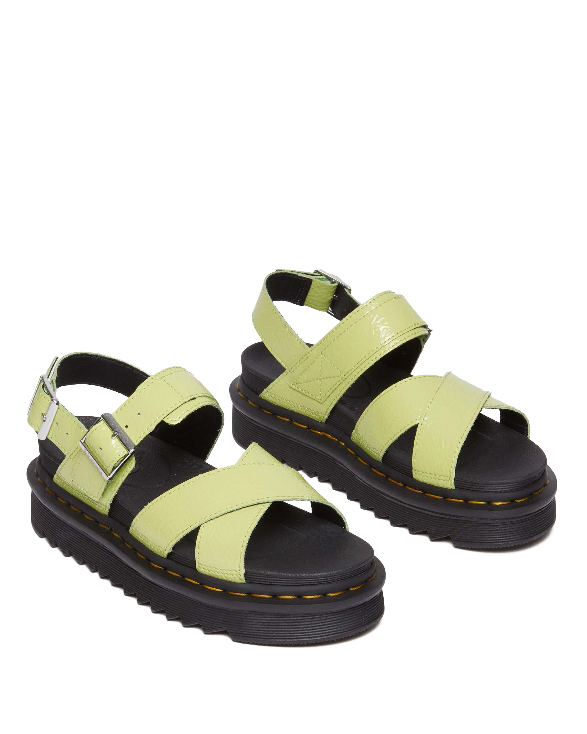Voss II Distressed Patent Leather Sandals