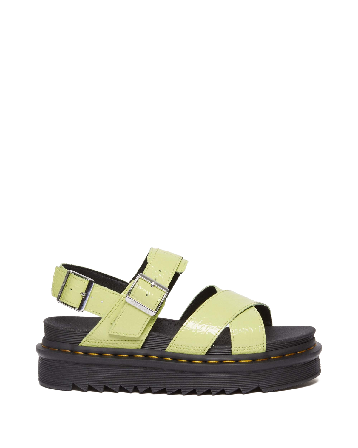 Voss II Distressed Patent Leather Sandals