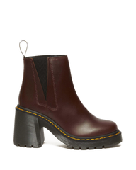 Spence Pull Up Leather Flared Heel Chelsea Boots