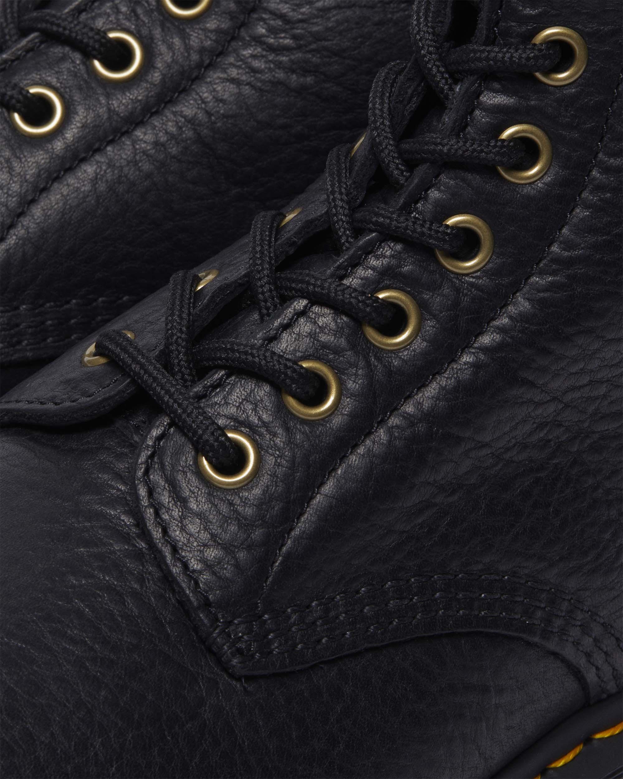 1460 Faux Fur Lined Grizzly Leather Lace Up Boots