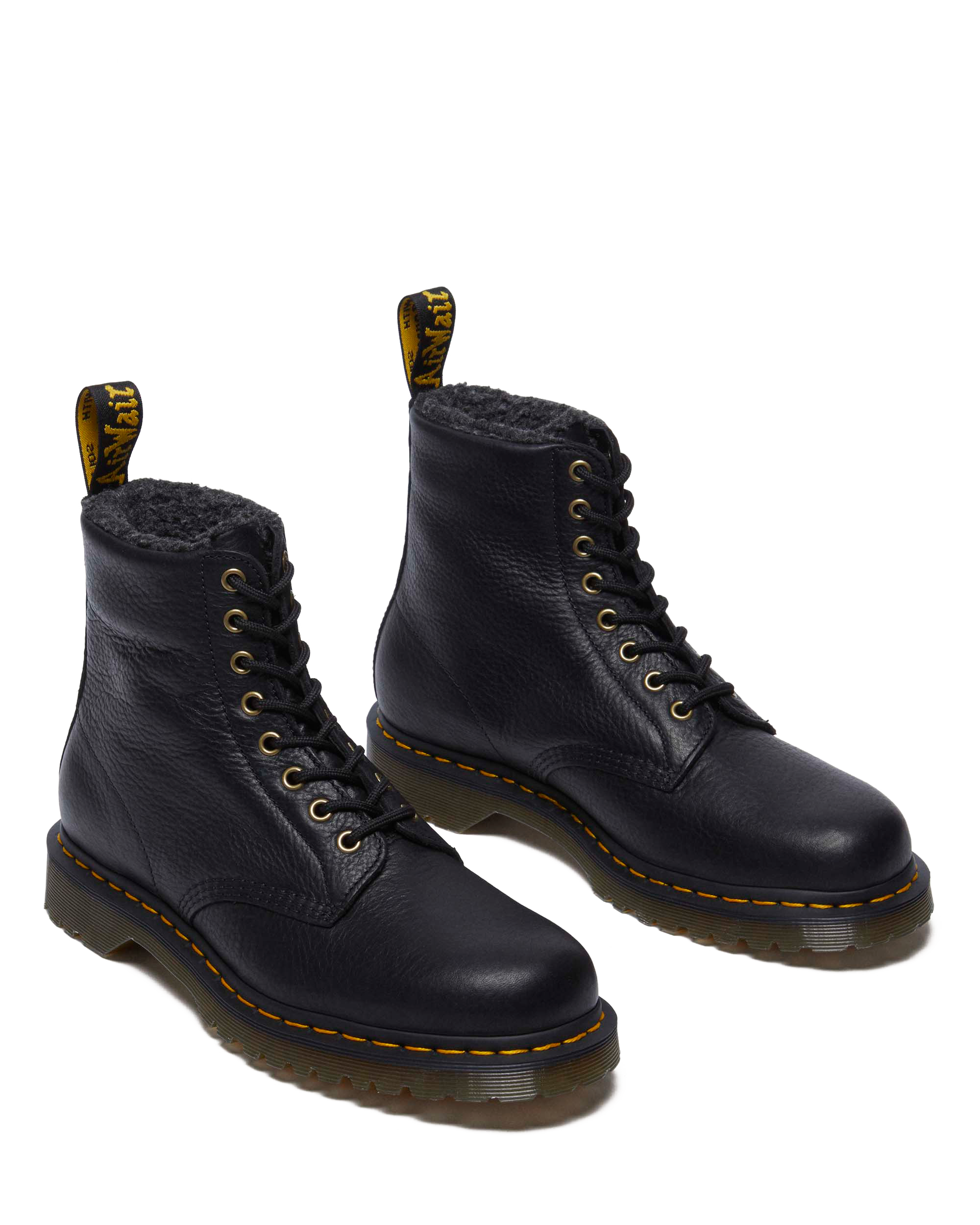 1460 Faux Fur Lined Grizzly Leather Lace Up Boots