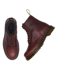 1460 Faux Fur Lined Grizzly Leather Lace Up Boots