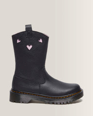 Junior Heart Nappa Patent Leather Pull-on Boots
