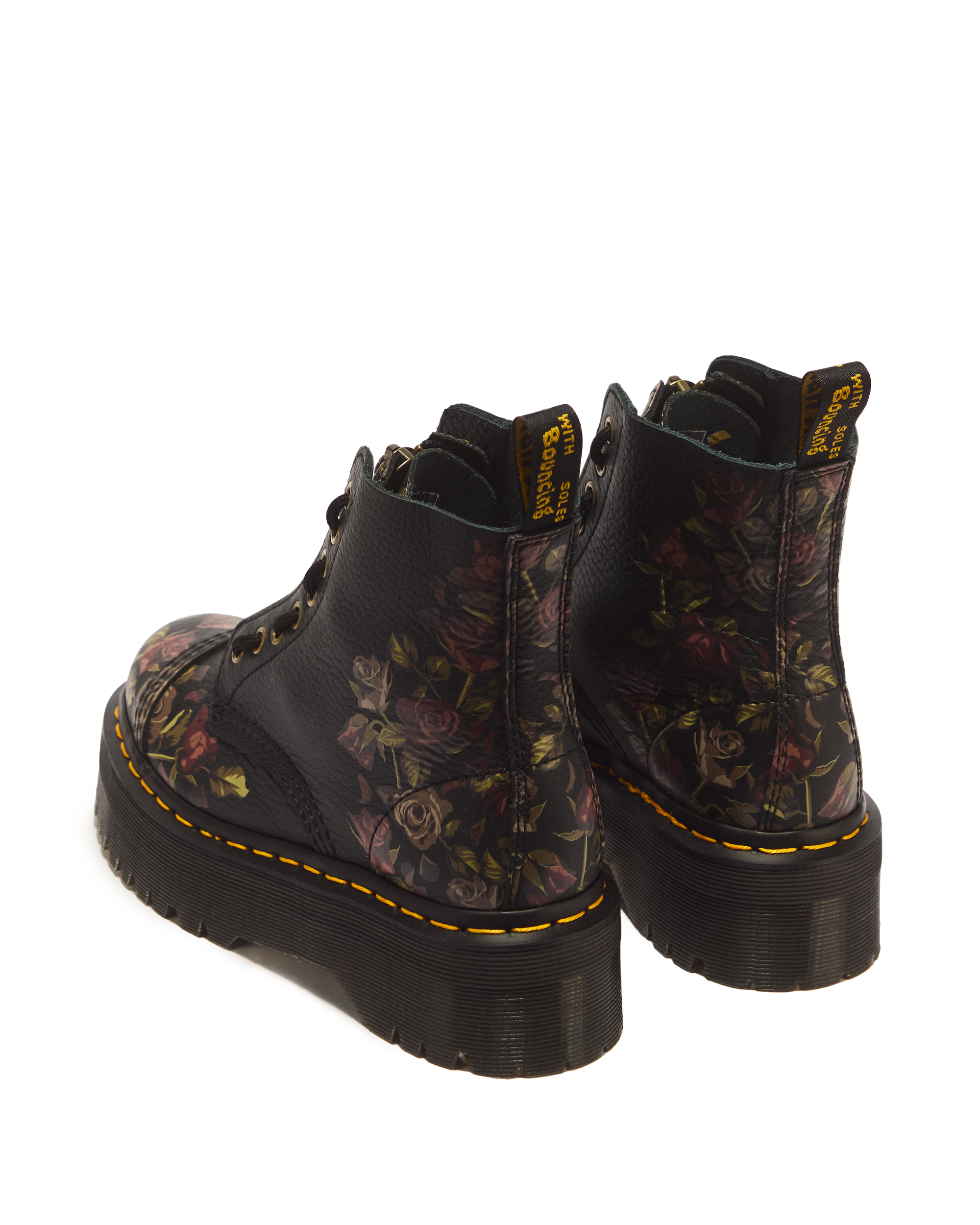 Sinclair Decayed Roses Leather Platform Boots