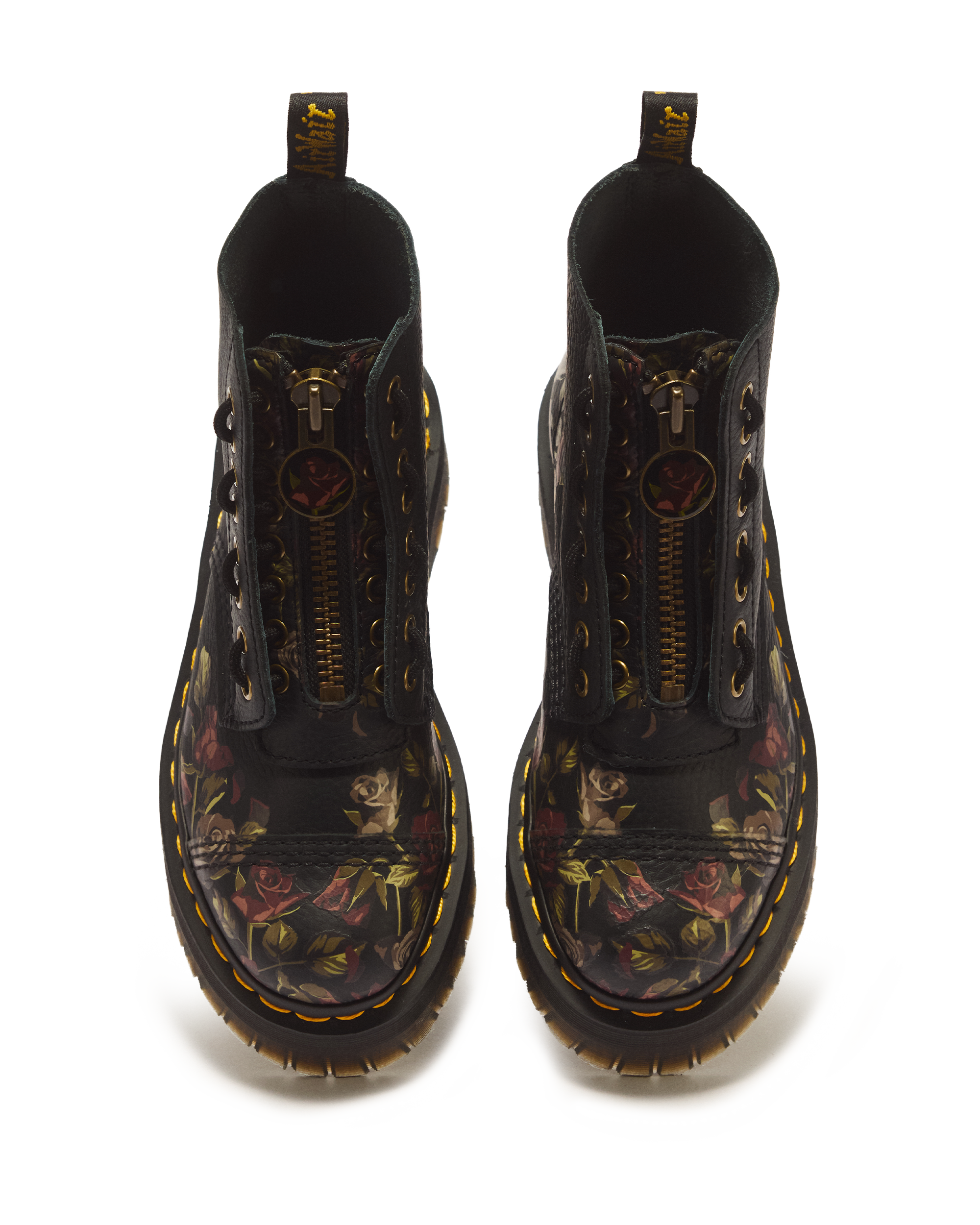 Sinclair Decayed Roses Leather Platform Boots