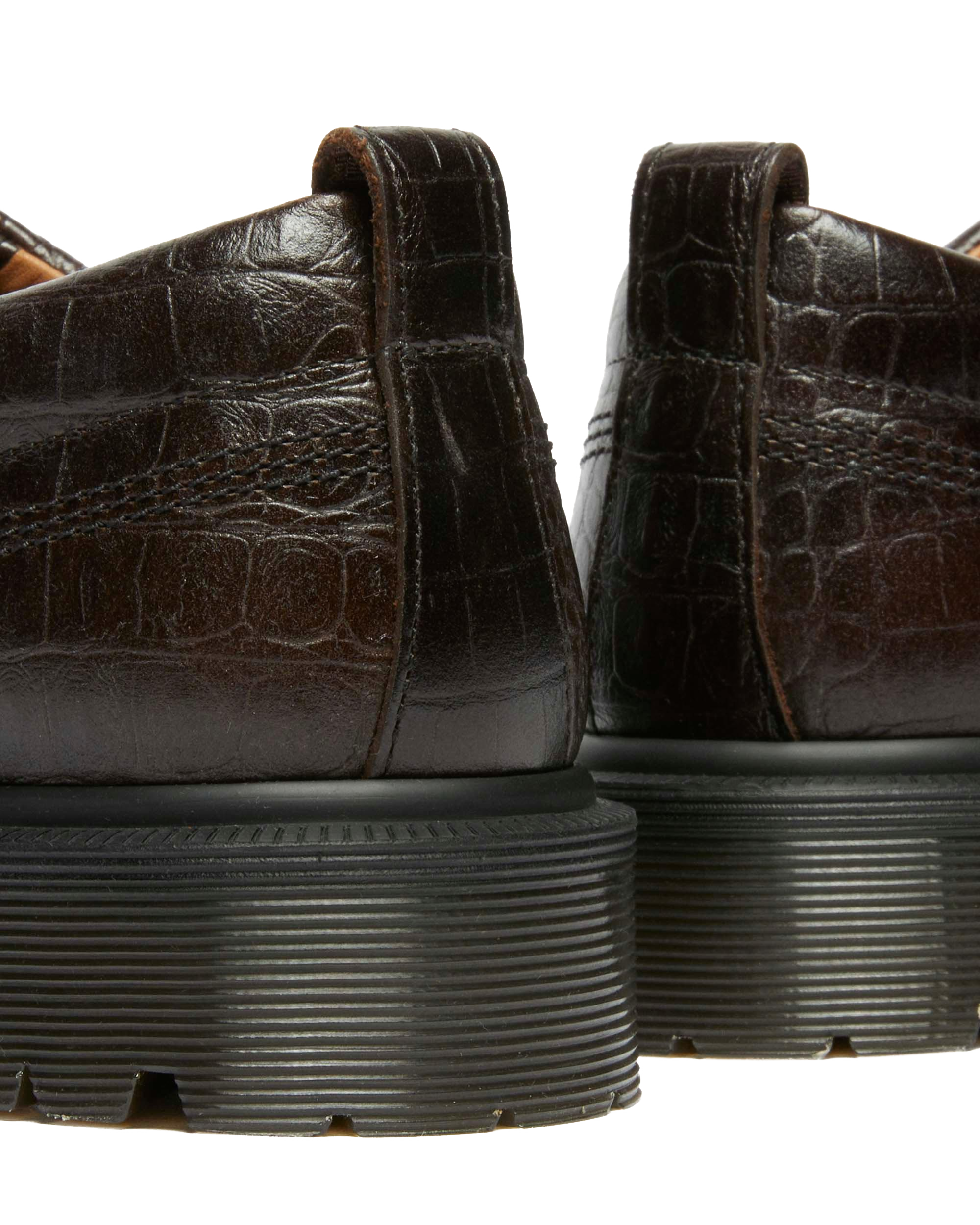 Lowell Crocodile Analine Leather Moc Toe Shoes
