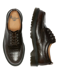 Lowell Crocodile Analine Leather Moc Toe Shoes
