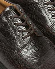 Lowell Crocodile Analine Leather Moc Toe Shoes