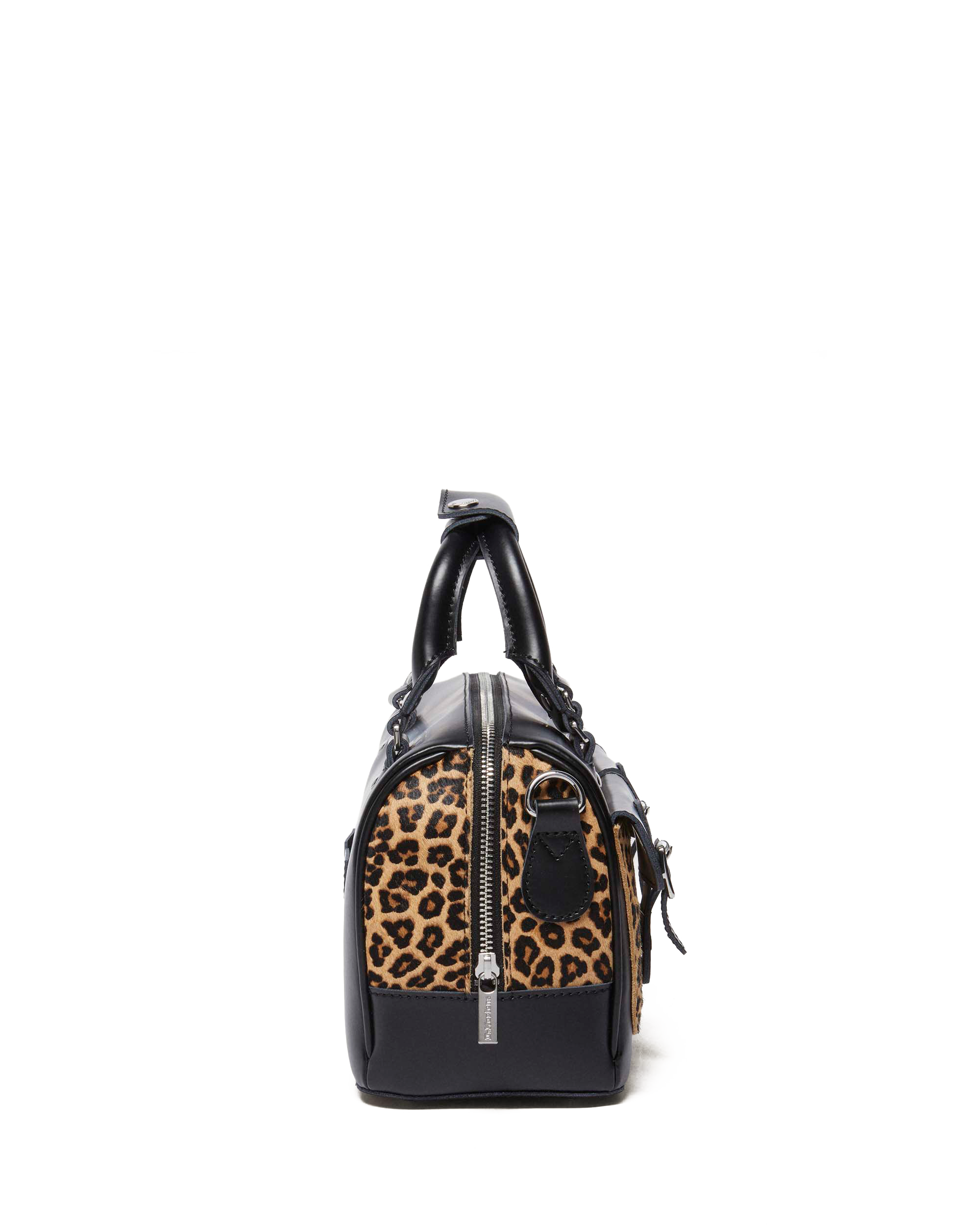 Leopard Print Hair-On Top Handle Bag