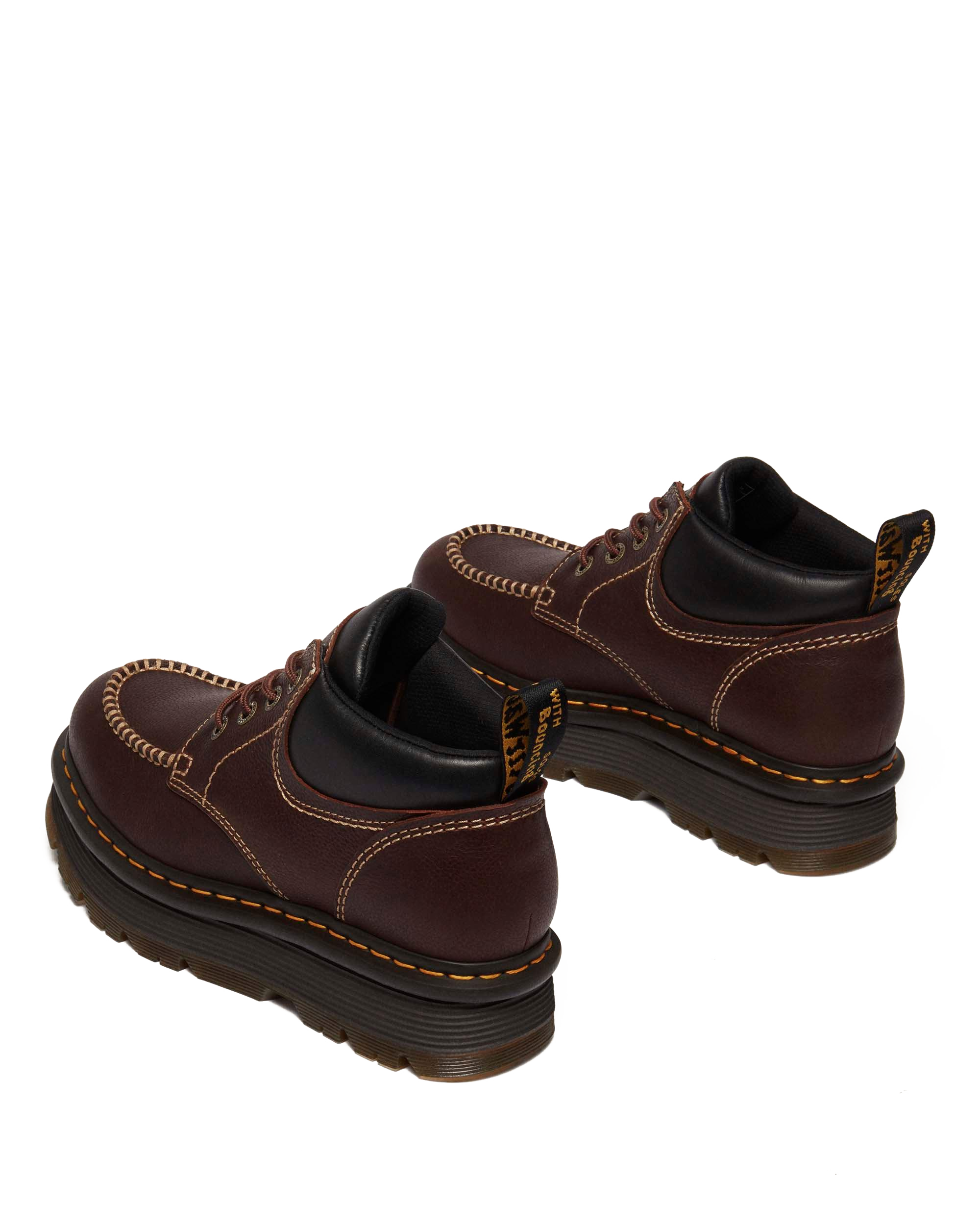 Zebzag Leather Casual 4-Eye Lace-Up Boots