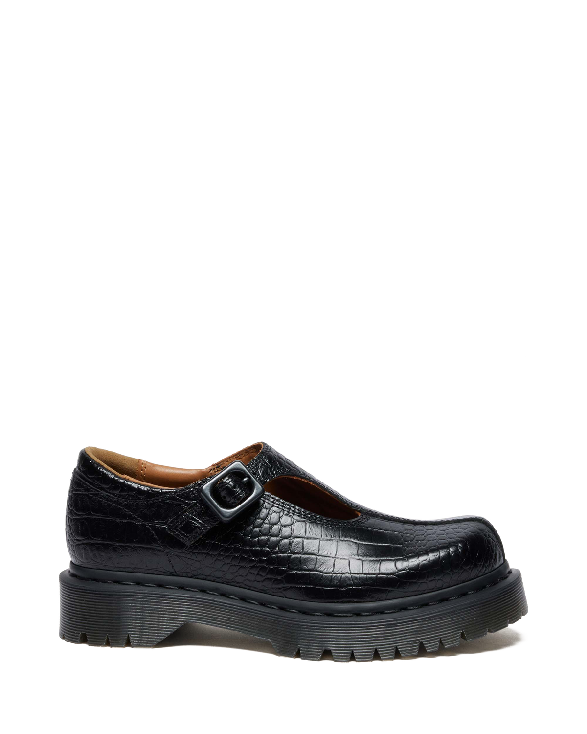 Rejena Mary Jane Croc Emboss Leather Shoes