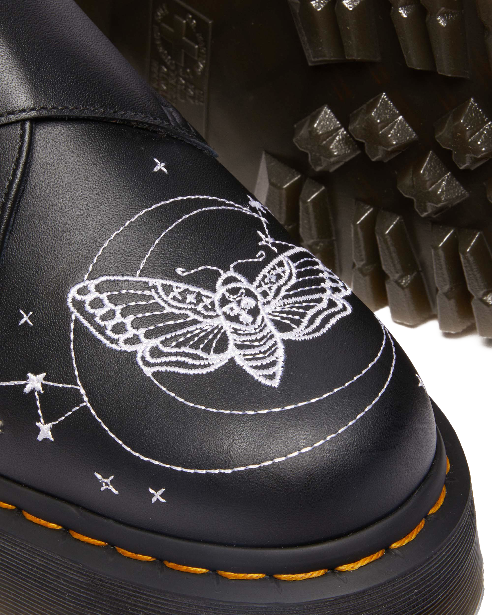 Monk Celestial Moth Leather Platform Shoes
