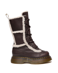 Buzz Lace Up Faux Fur Lined Grizzly Leather Boots