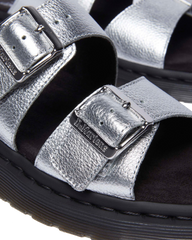 Josef metallic leather slide sandals