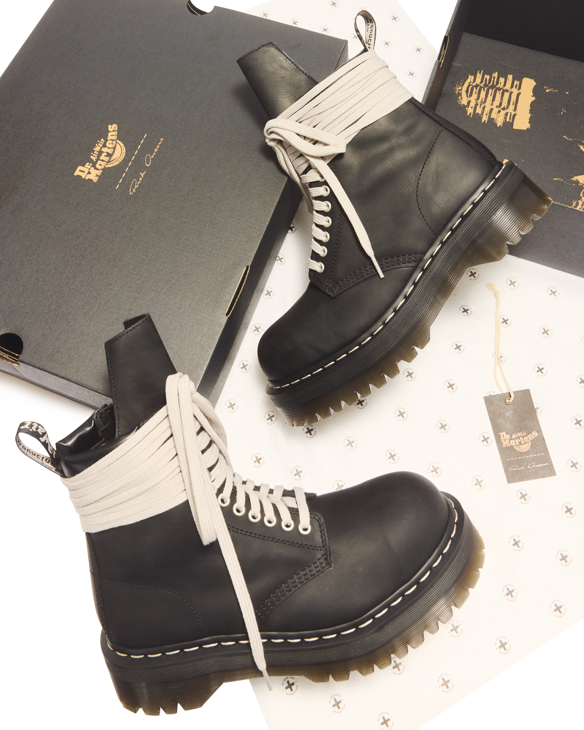 RICK OWENS STEEL TOE BOOTS