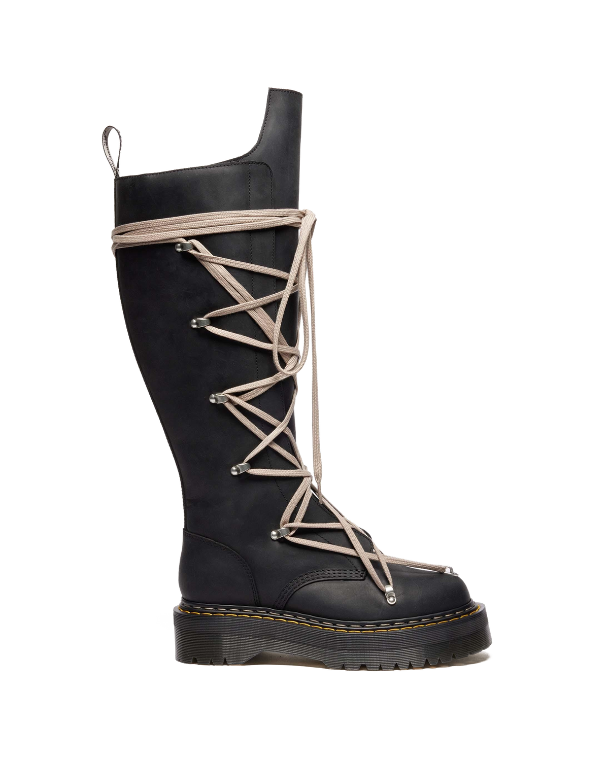 1B60 Rick Owens Pentalace Leather Platform Boots