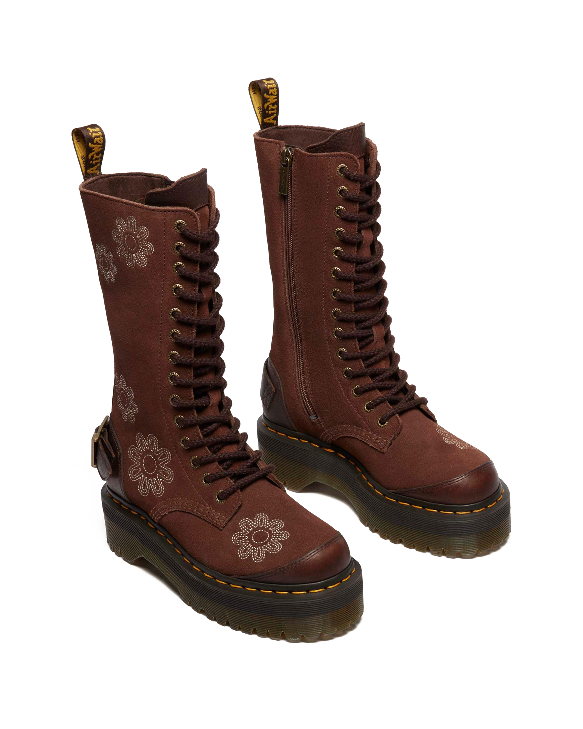 1B99 Dunnet Flower suede platform boots