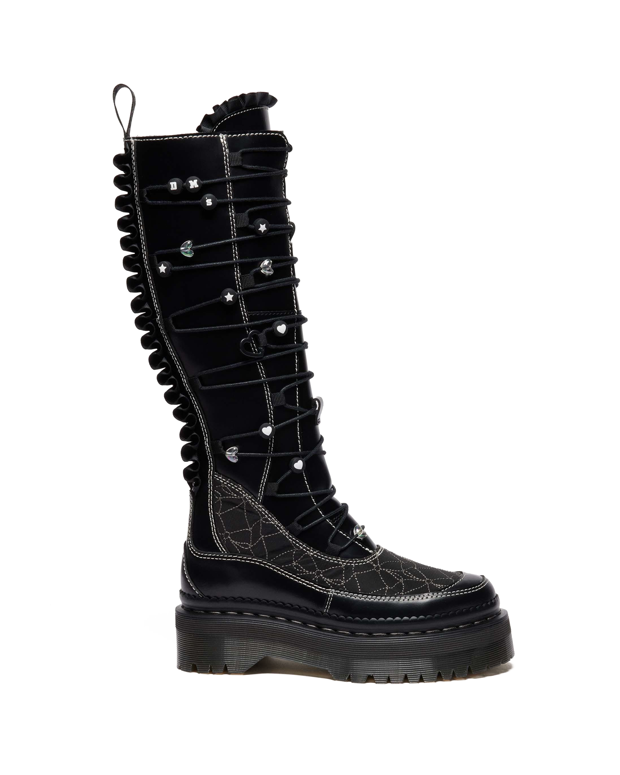 XTRM FRILL PLATFORM LEATHER BOOTS