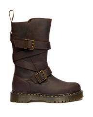 Anistone Two Strap Crazy Horse Leather Biker Boots