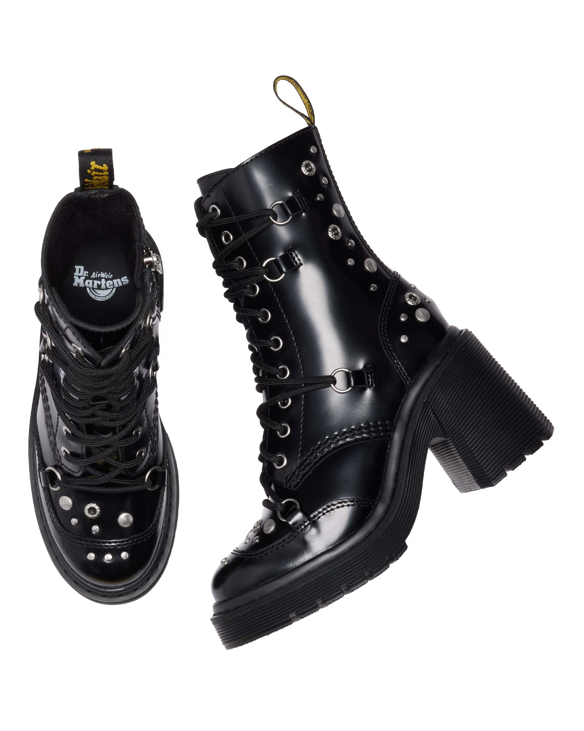 CHESNEY STUDDED BUTTERO LEATHER FLARE HEEL BOOTS